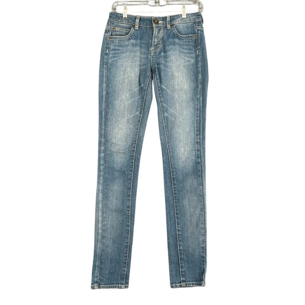 earth music ecology Blue Wash Skinny‎ Leg 5 Pocket Design Jeans Small